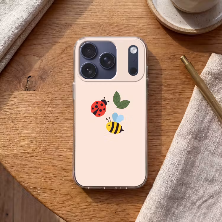 Telefoonhoesje - Insect - Blad - Natuur - Speels - Illustratie — 2