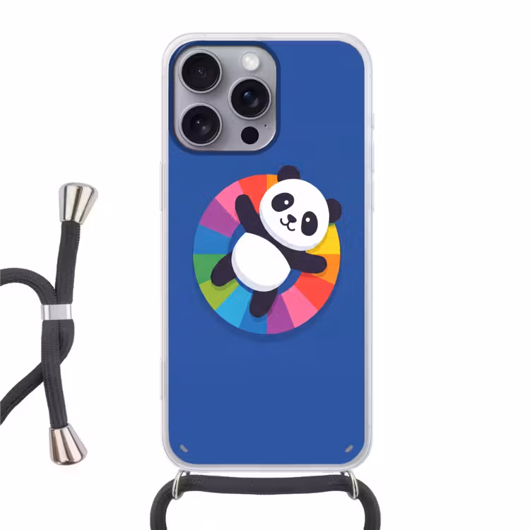 Telefoonhoesje met koord - Dieren - Cartoon - Kleurrijk - Modern - Speels — 1