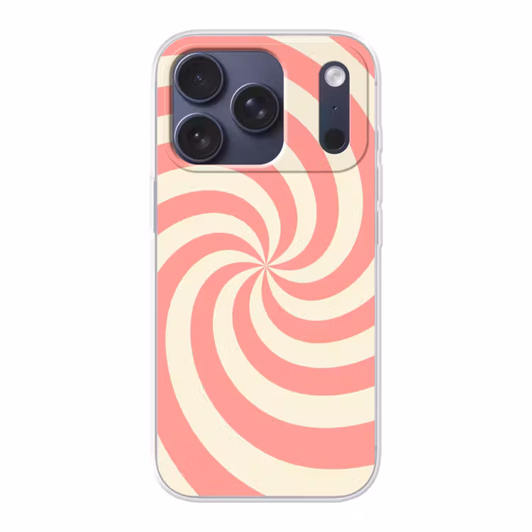 Telefoonhoesje - Spiraal - Patroon - Abstract - Roze - Beige — 1
