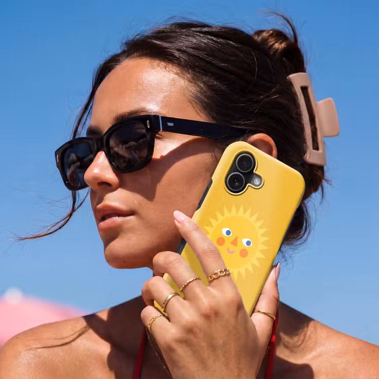 Telefoonhoesje Toughcase - Zon - Gezicht - Zomer - Illustratie - Geel — 6