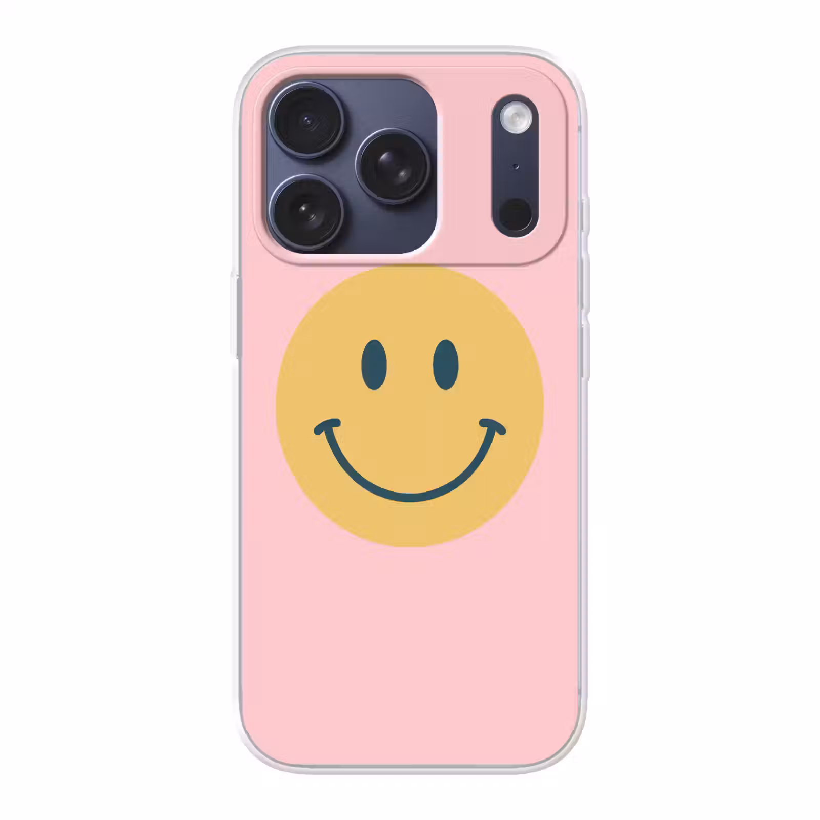Telefoonhoesje - Smiley - Geel - Roze - Symbool - Minimalistisch — 1