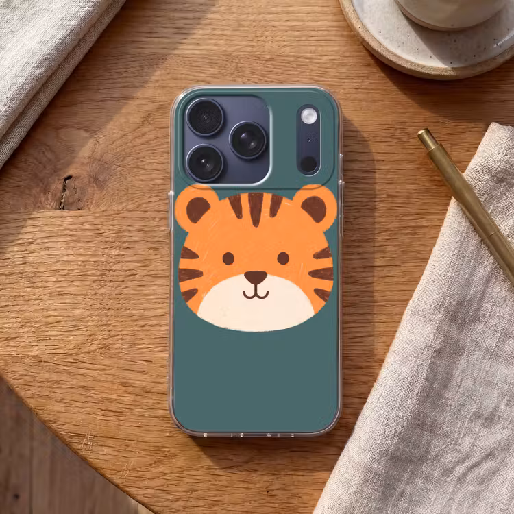 Telefoonhoesje - Dieren - Kop - Oranje - Illustratie - Modern — 2