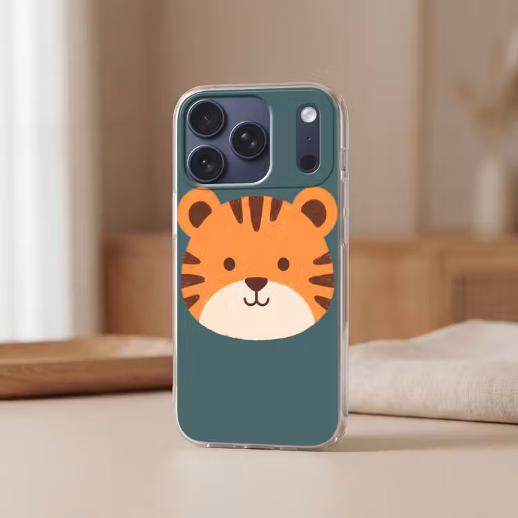 Telefoonhoesje - Dieren - Kop - Oranje - Illustratie - Modern — 3