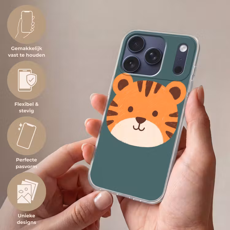 Telefoonhoesje - Dieren - Kop - Oranje - Illustratie - Modern — 4