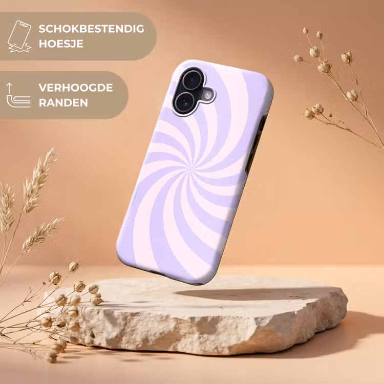 Telefoonhoesje Toughcase - Patroon - Spiraal - Abstract - Modern - Paars-Roze — 5