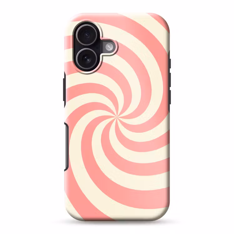 Telefoonhoesje Toughcase - Spiraal - Patroon - Abstract - Roze - Beige — 1