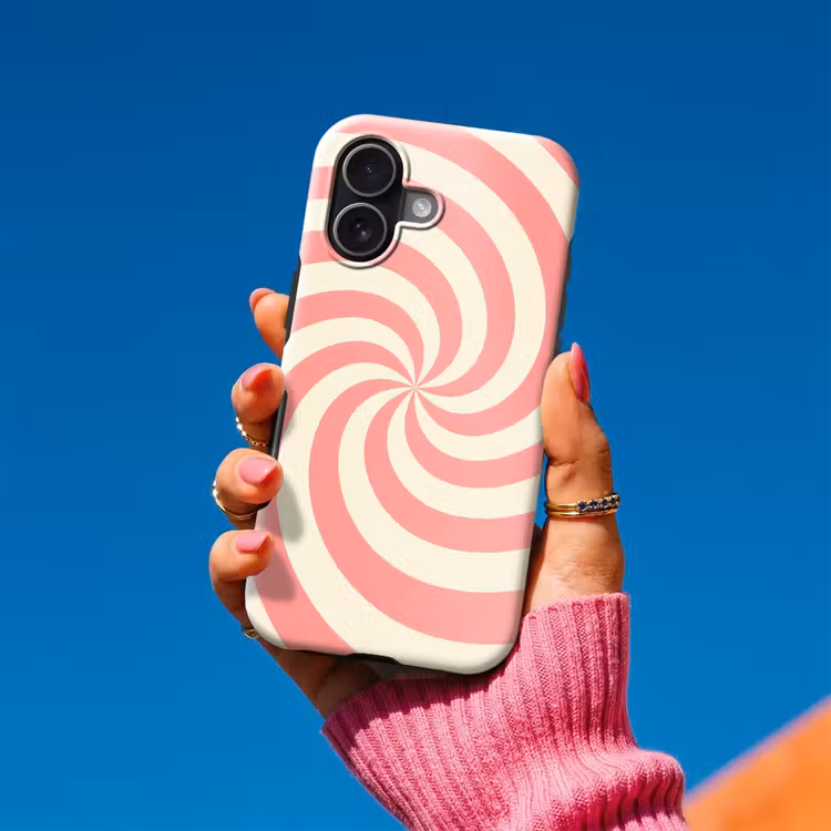 Telefoonhoesje Toughcase - Spiraal - Patroon - Abstract - Roze - Beige — 2