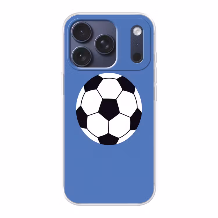 Telefoonhoesje - Voetbal - Zwart-wit - Sport - Illustratie - Blauw — 1