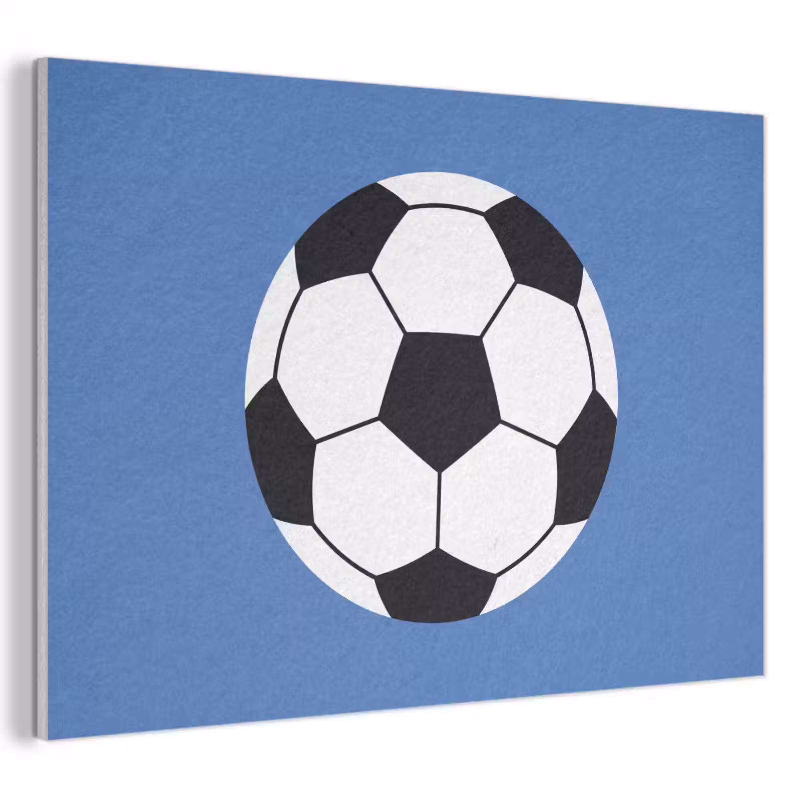 Akoestisch schilderij - Voetbal - Zwart-wit - Sport - Illustratie - Blauw — 1