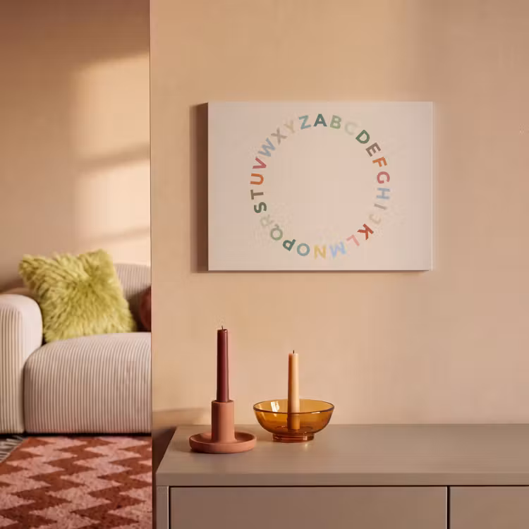 Akoestisch schilderij - Alfabet - Cirkel - Educatie - Speels - Kleurrijk — 2
