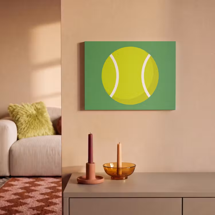 Akoestisch schilderij - Bal - Geel - Sport - Groen - Illustratie — 2