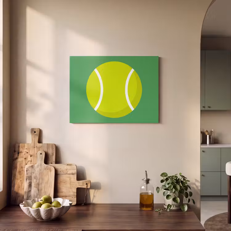 Akoestisch schilderij - Bal - Geel - Sport - Groen - Illustratie — 3