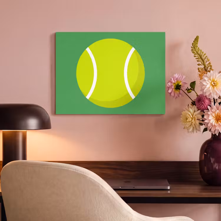 Akoestisch schilderij - Bal - Geel - Sport - Groen - Illustratie — 4