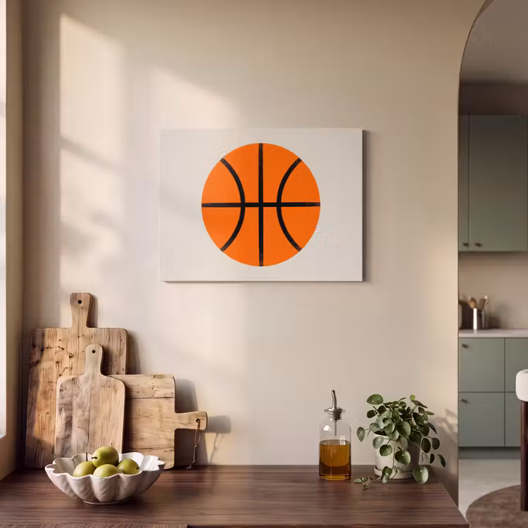 Akoestisch schilderij - Basketbal - Bal - Sport - Illustratie - Oranje — 3