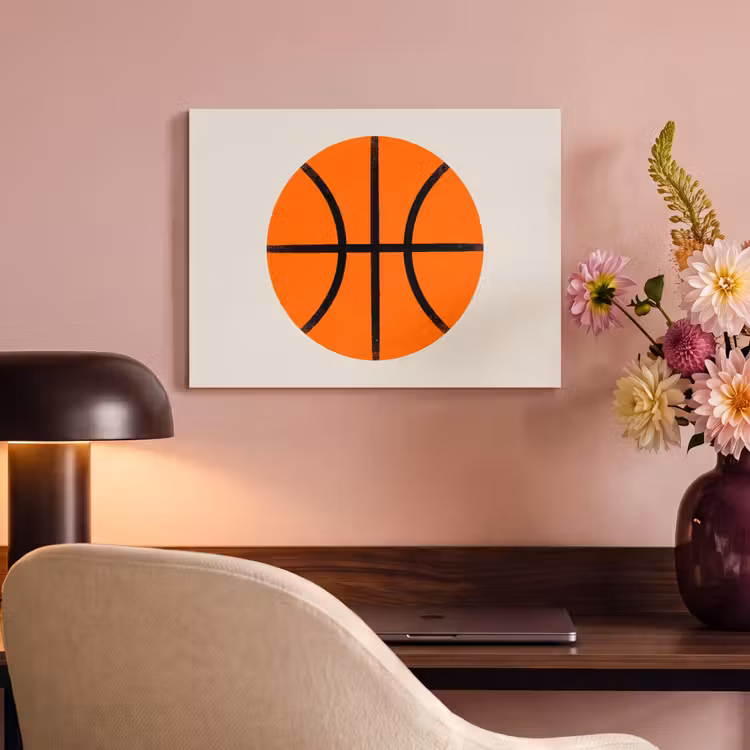 Akoestisch schilderij - Basketbal - Bal - Sport - Illustratie - Oranje — 4