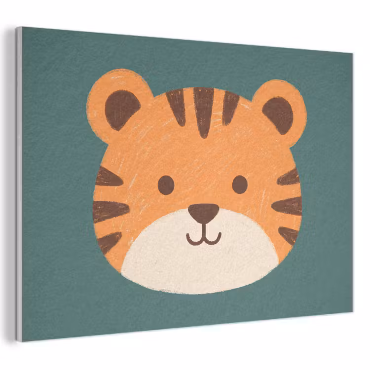 Akoestisch schilderij - Dieren - Kop - Oranje - Illustratie - Modern — 1