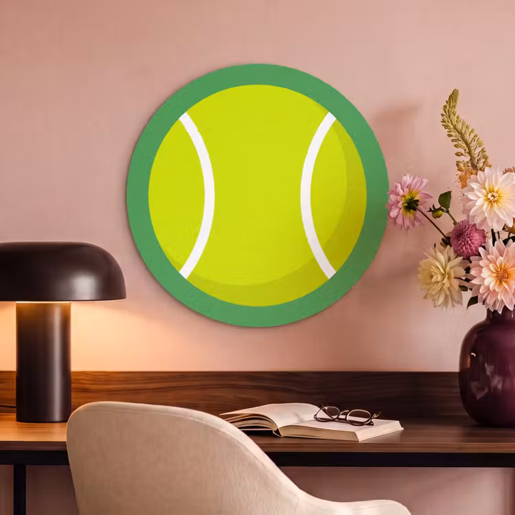Akoestisch schilderij rond - Bal - Geel - Sport - Groen - Illustratie — 2