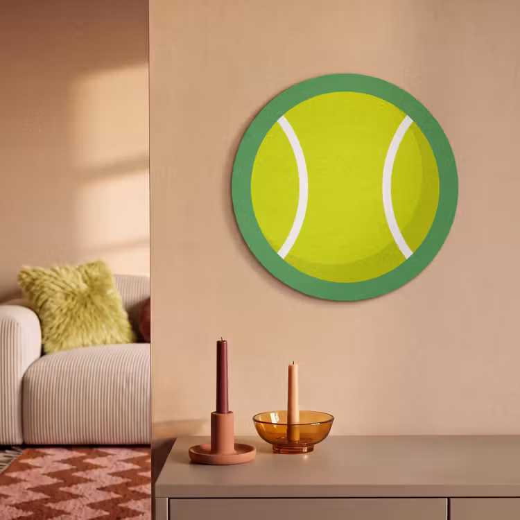 Akoestisch schilderij rond - Bal - Geel - Sport - Groen - Illustratie — 3