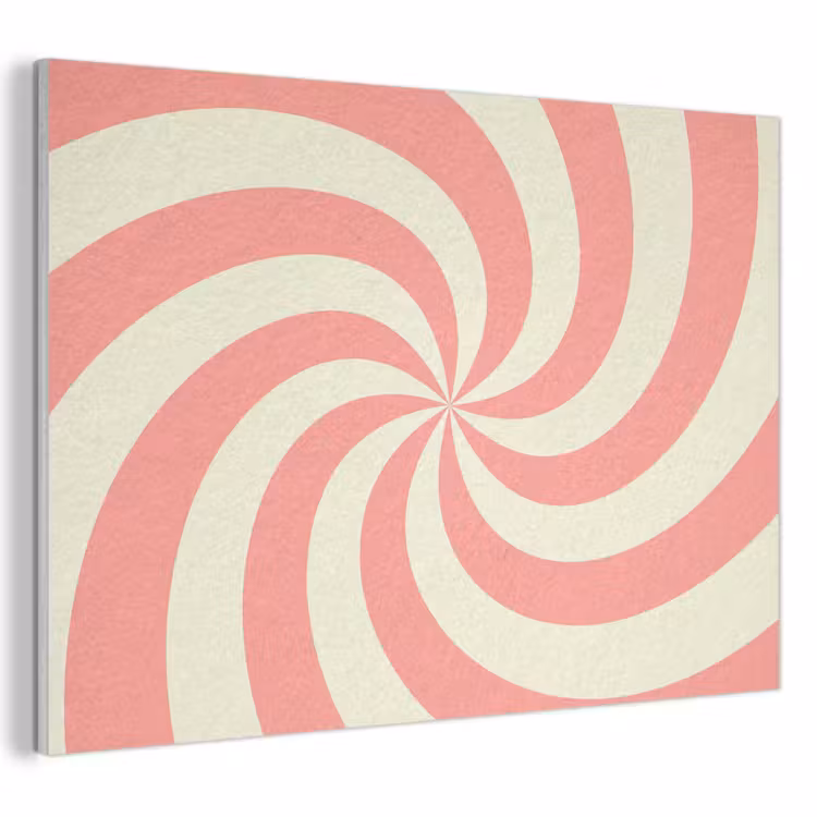 Akoestisch schilderij - Spiraal - Patroon - Abstract - Roze - Beige — 1