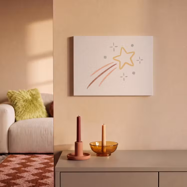 Akoestisch schilderij - Ster - Vallend - Illustratie - Pastel — 2