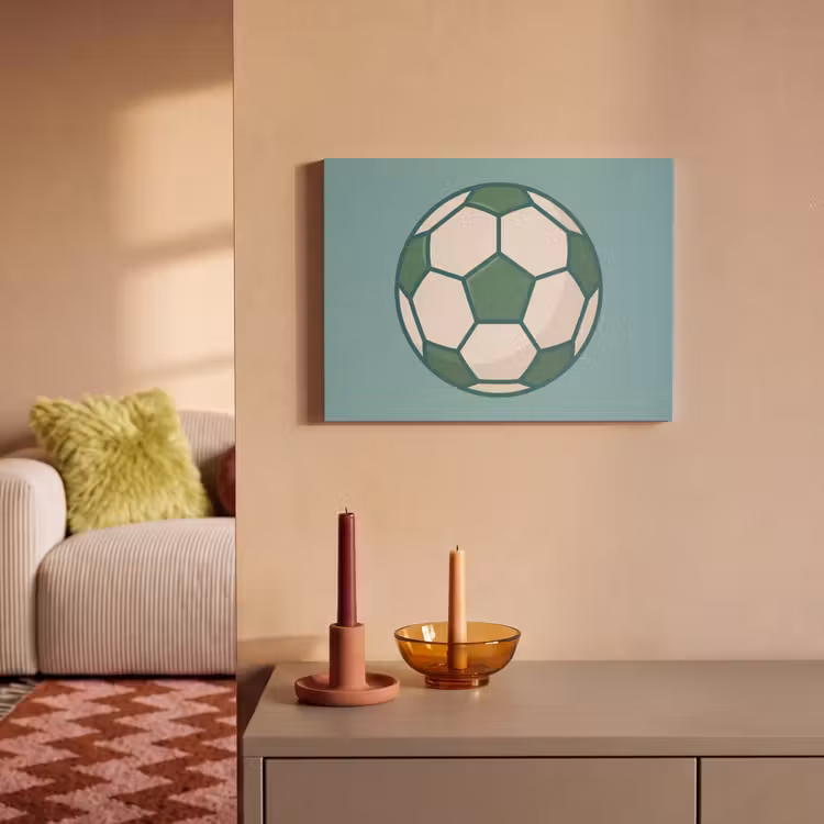 Akoestisch schilderij - Voetbal - Geometrisch - Sport - Illustratie - Blauwgroen — 2
