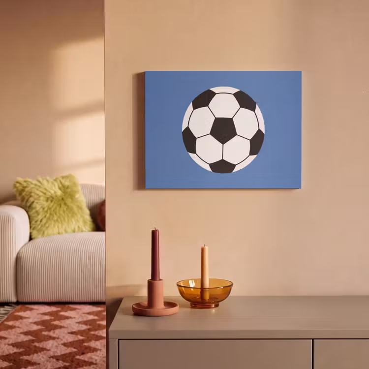 Akoestisch schilderij - Voetbal - Zwart-wit - Sport - Illustratie - Blauw — 2