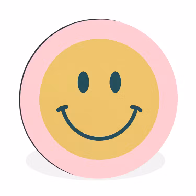 Smiley - Geel - Roze - Symbool - Minimalistisch — 1