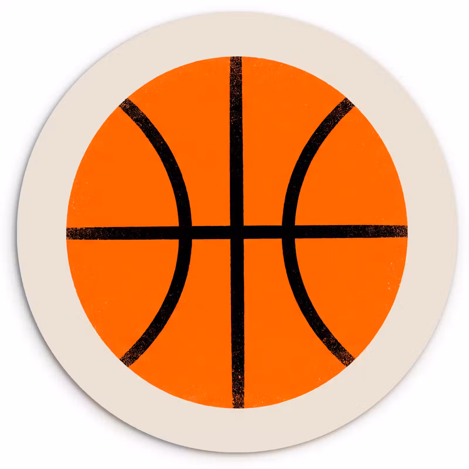 Muurcirkel glas - Basketbal - Bal - Sport - Illustratie - Oranje — 1