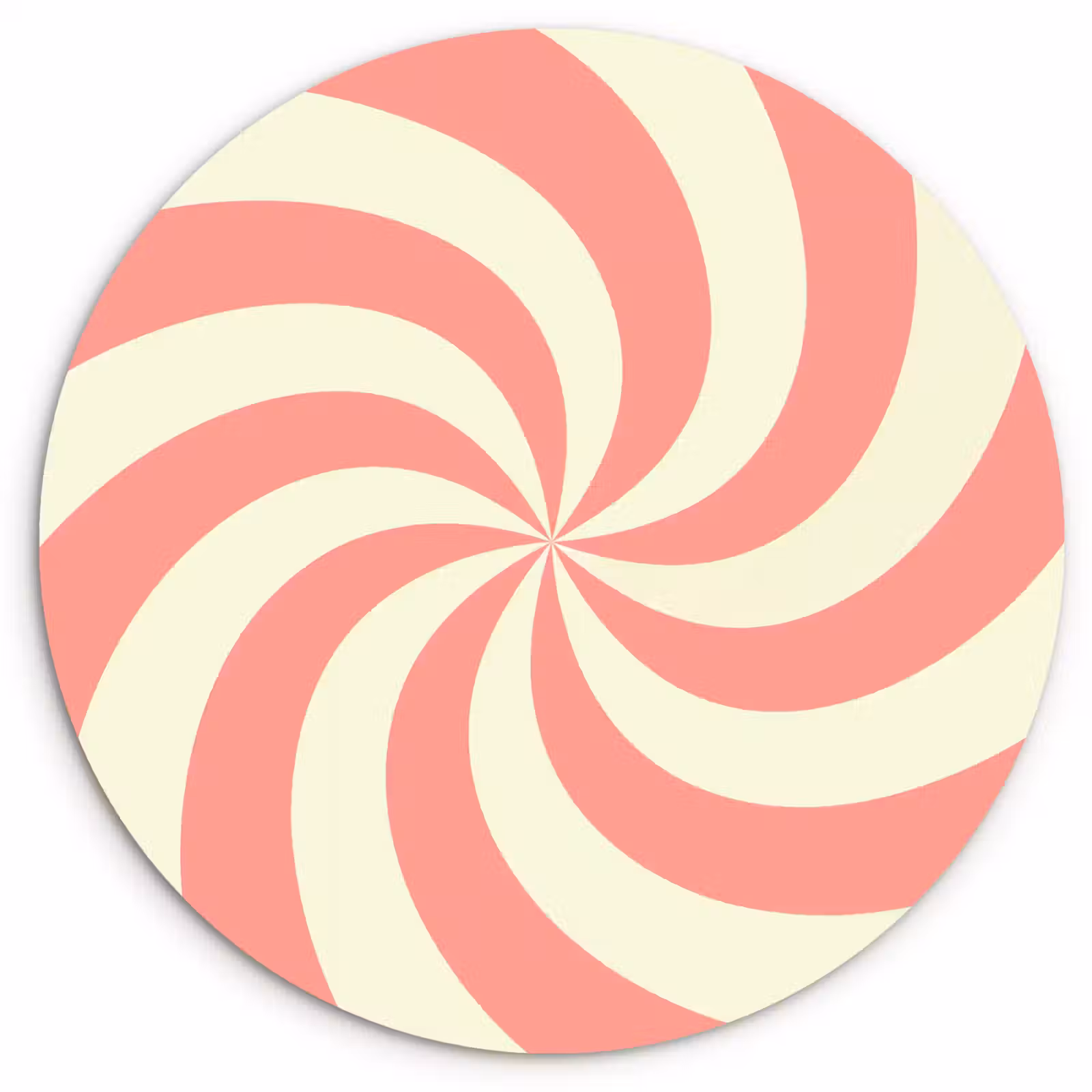 Muurcirkel glas - Spiraal - Patroon - Abstract - Roze - Beige — 1
