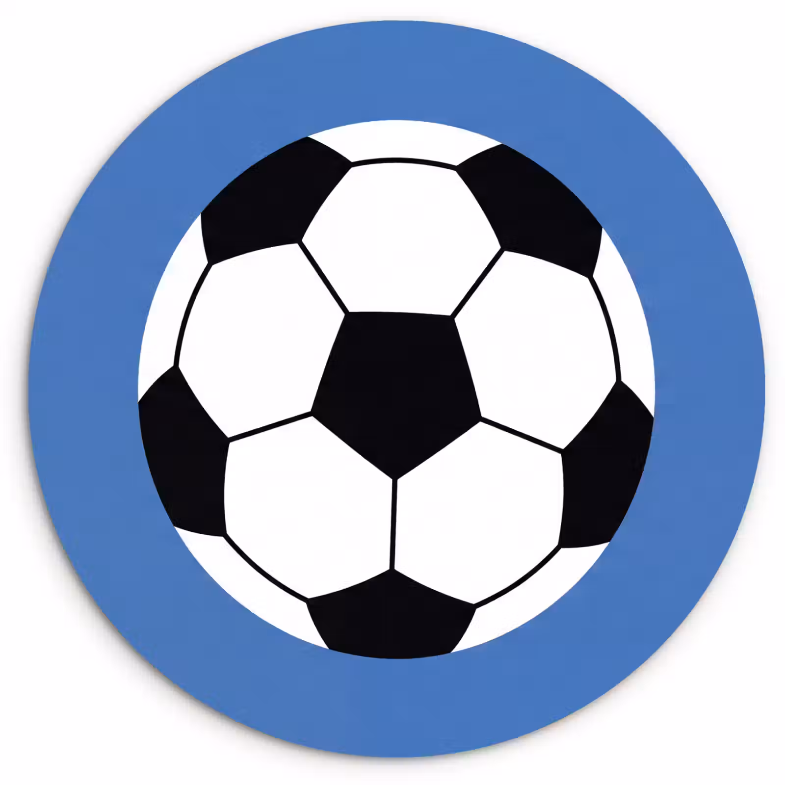 Muurcirkel glas - Voetbal - Zwart-wit - Sport - Illustratie - Blauw — 1