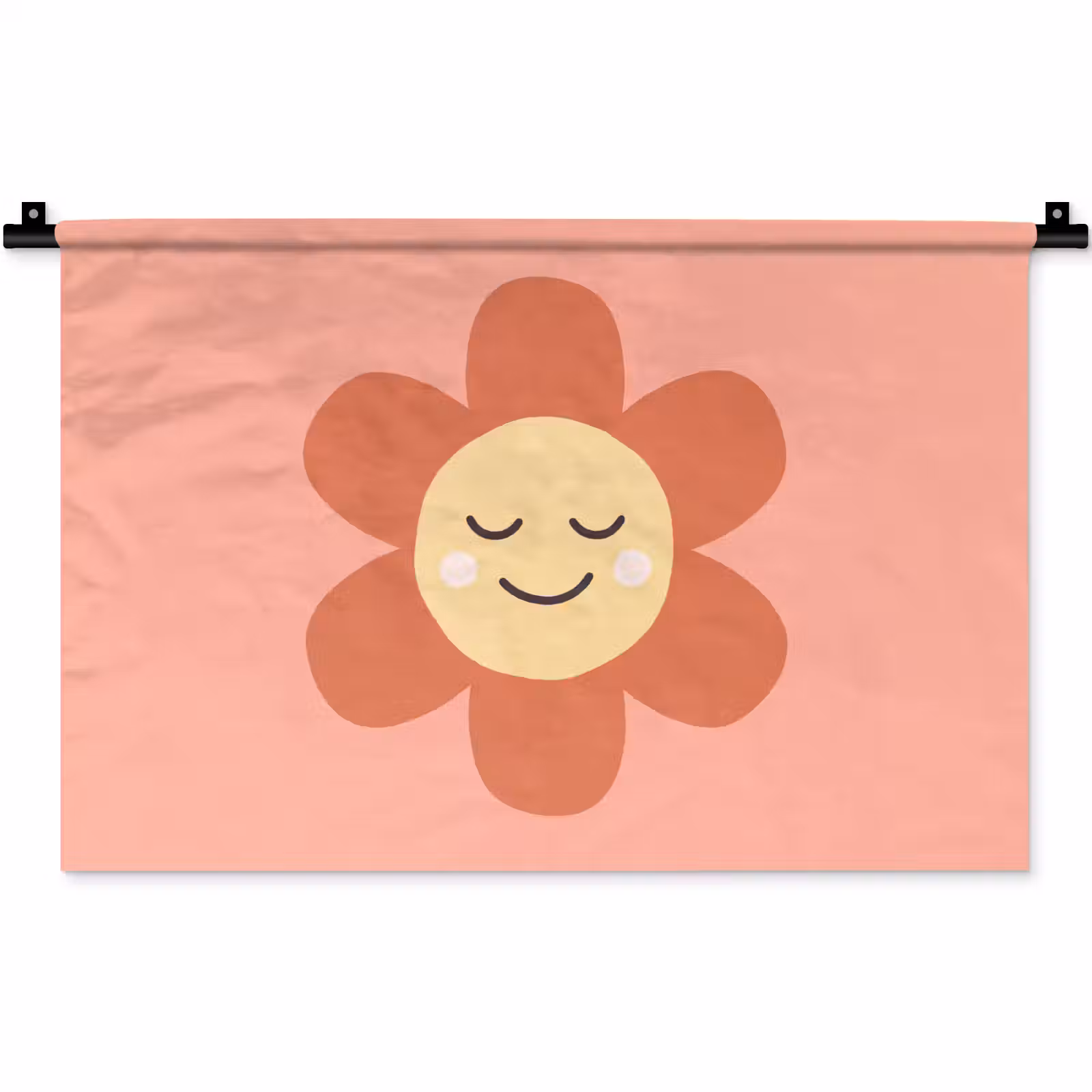 Wandkleed - Bloemen - Tekenfilm - Kind - Roze — 1