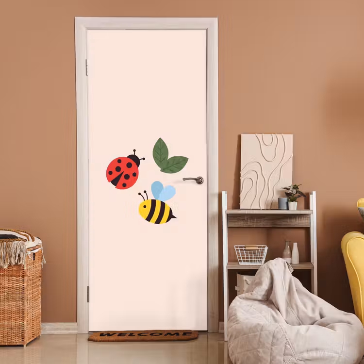 Deursticker - Insect - Blad - Natuur - Speels - Illustratie — 2