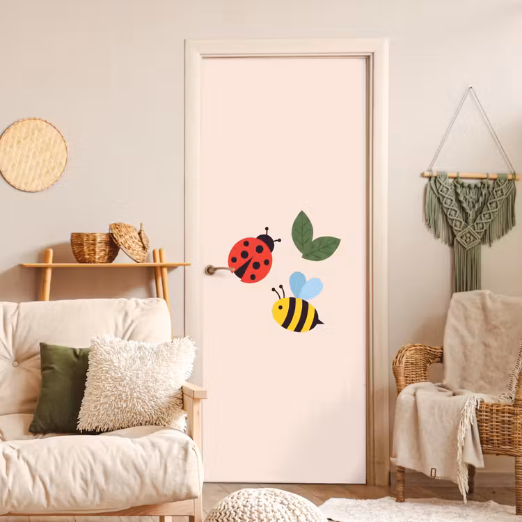 Deursticker - Insect - Blad - Natuur - Speels - Illustratie — 4
