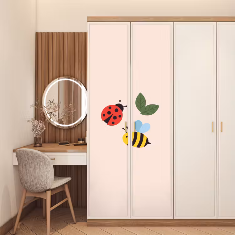Deursticker - Insect - Blad - Natuur - Speels - Illustratie — 5