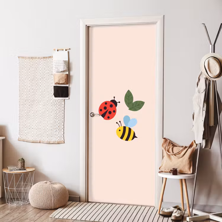 Deursticker - Insect - Blad - Natuur - Speels - Illustratie — 8