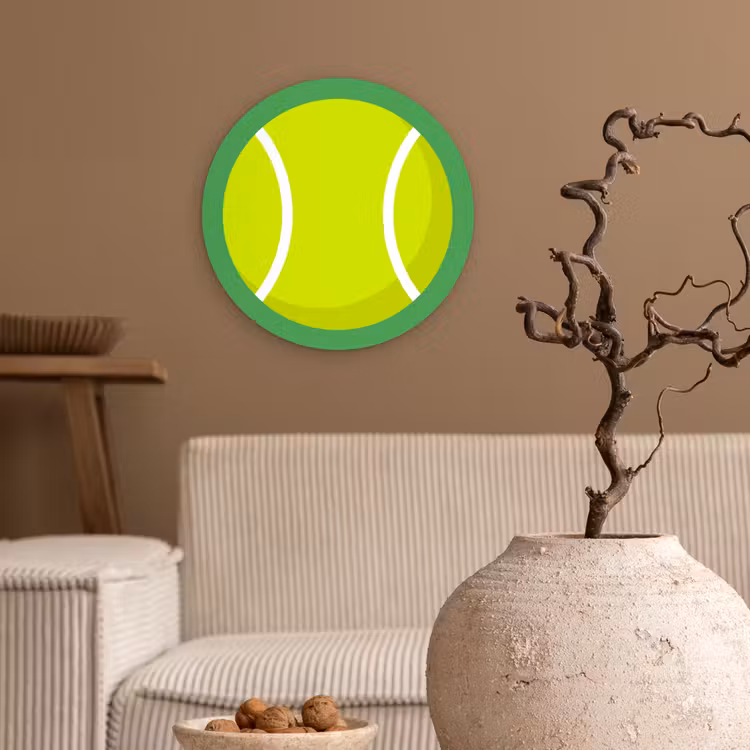 Muurcirkel glas - Bal - Geel - Sport - Groen - Illustratie — 2