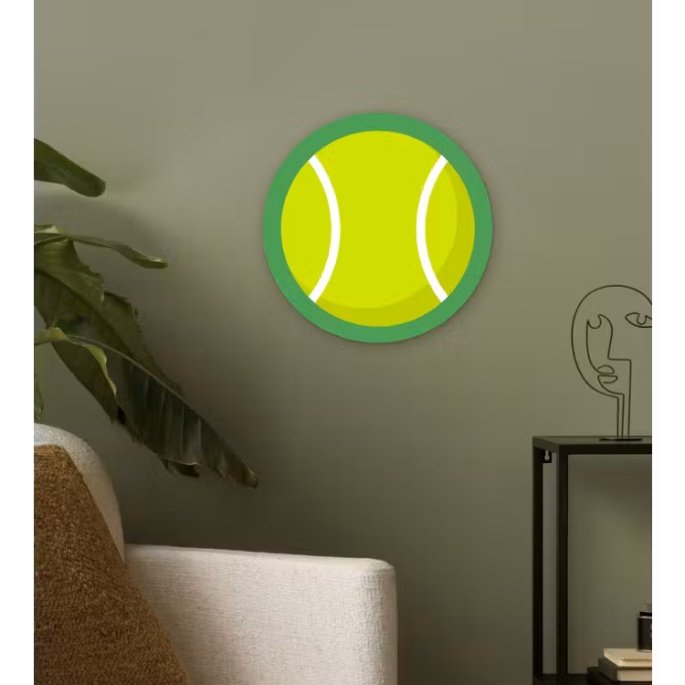 Muurcirkel glas - Bal - Geel - Sport - Groen - Illustratie — 3