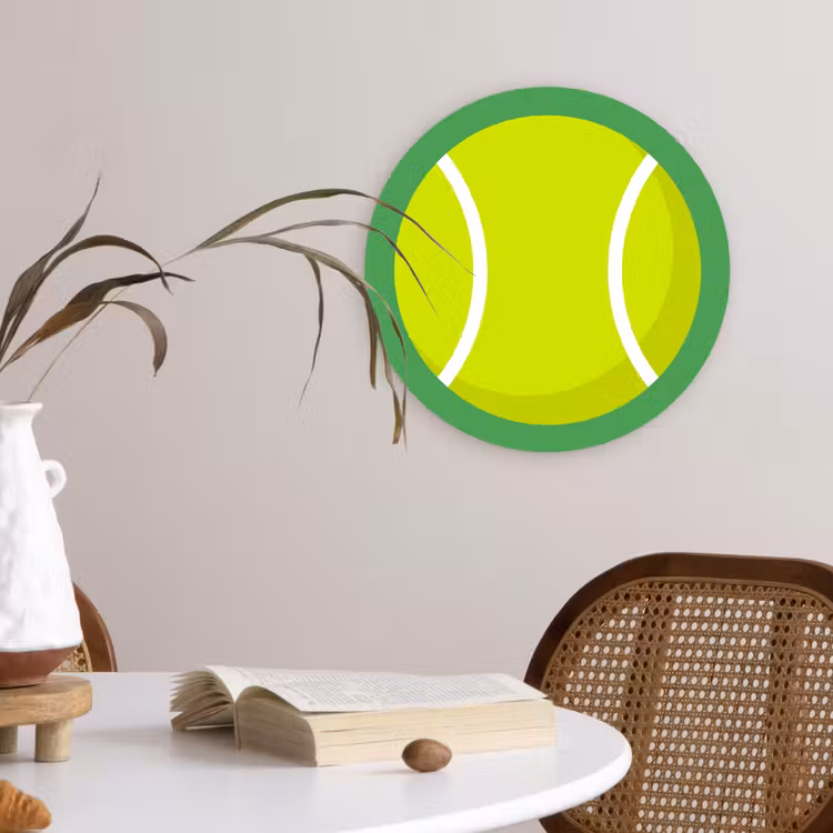 Muurcirkel glas - Bal - Geel - Sport - Groen - Illustratie — 4