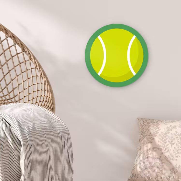 Muurcirkel glas - Bal - Geel - Sport - Groen - Illustratie — 5
