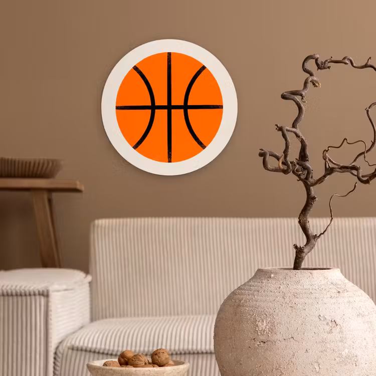 Muurcirkel glas - Basketbal - Bal - Sport - Illustratie - Oranje — 2