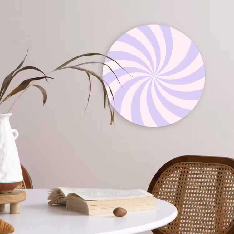 Muurcirkel glas - Patroon - Spiraal - Abstract - Modern - Paars-Roze — 4