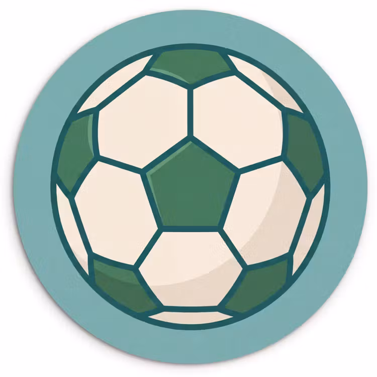 Muurcirkel glas - Voetbal - Geometrisch - Sport - Illustratie - Blauwgroen — 1