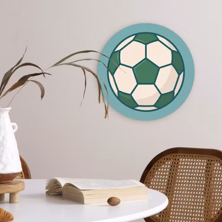 Muurcirkel glas - Voetbal - Geometrisch - Sport - Illustratie - Blauwgroen — 4