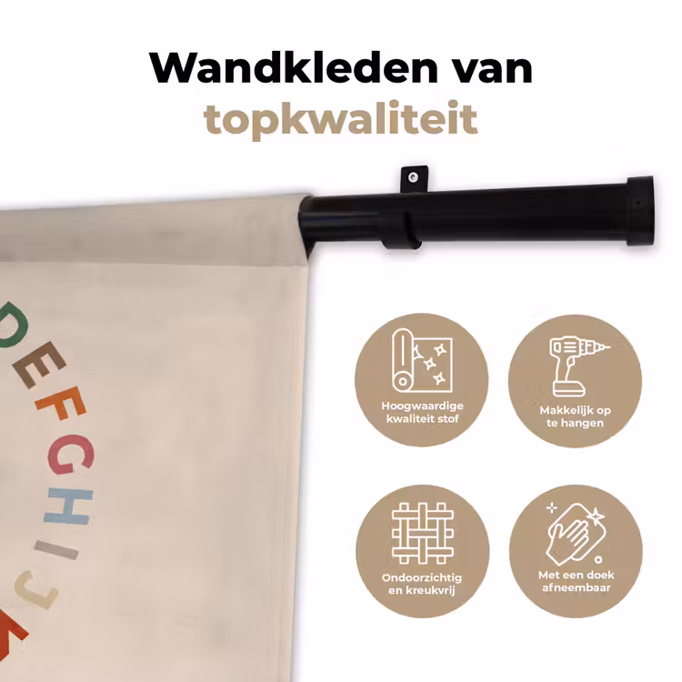 Wandkleed - Alfabet - Cirkel - Educatie - Speels - Kleurrijk — 3