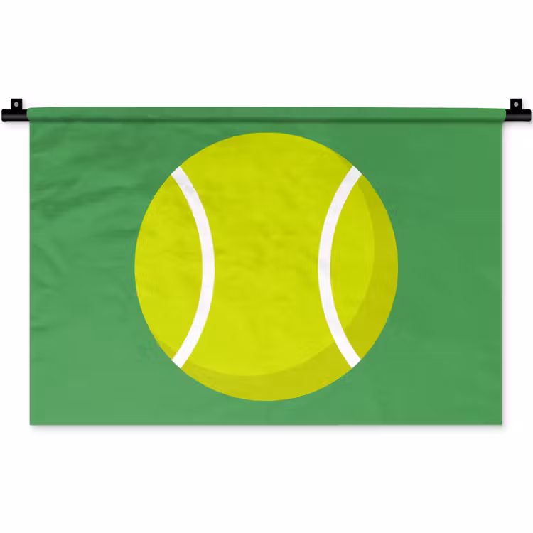 Wandkleed - Bal - Geel - Sport - Groen - Illustratie — 1