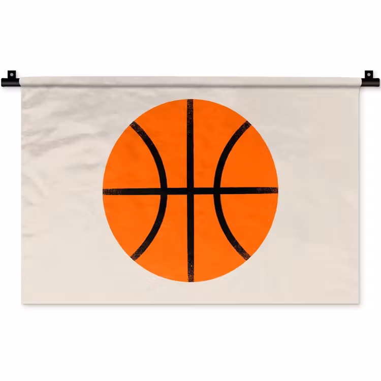 Wandkleed - Basketbal - Bal - Sport - Illustratie - Oranje — 1