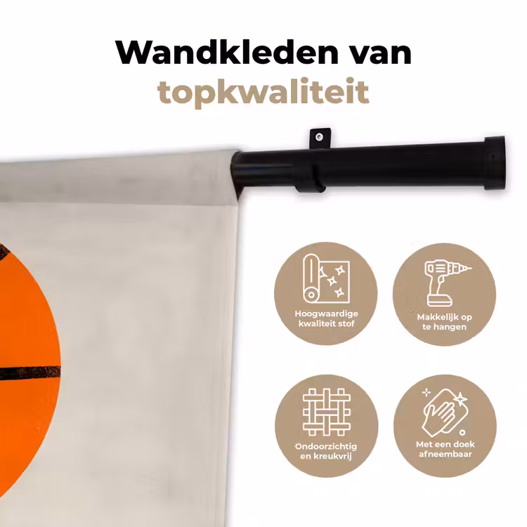 Wandkleed - Basketbal - Bal - Sport - Illustratie - Oranje — 3