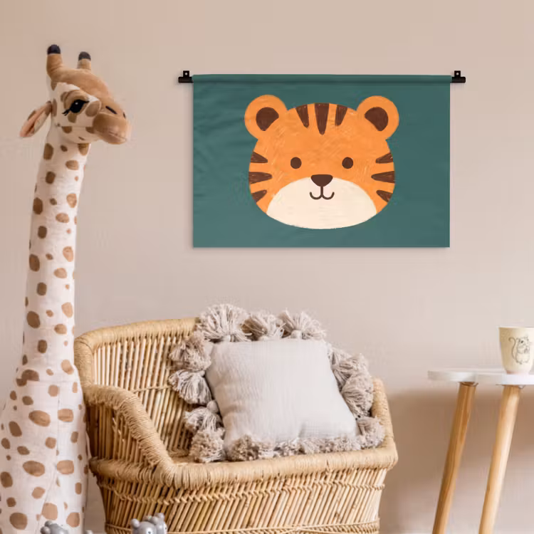 Wandkleed - Dieren - Kop - Oranje - Illustratie - Modern — 5