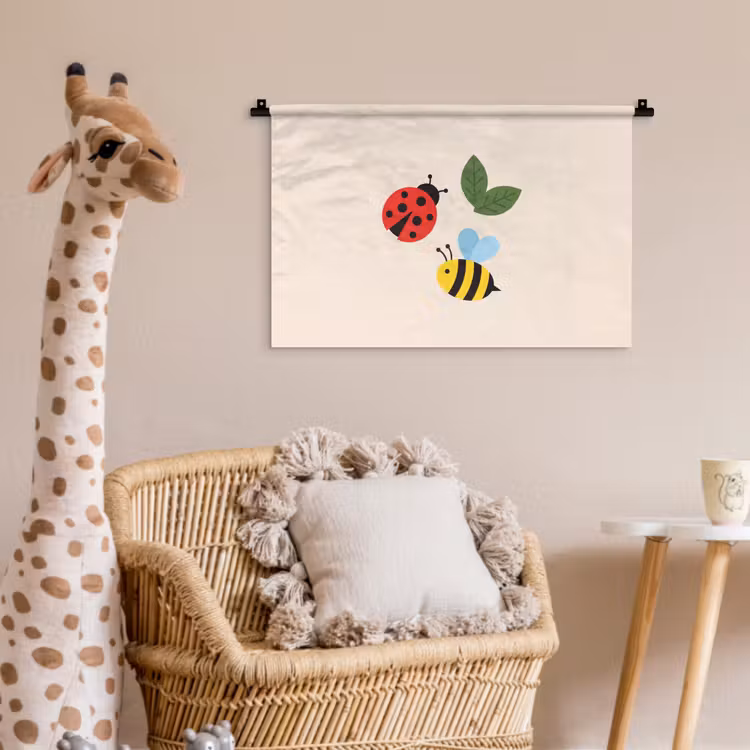 Wandkleed - Insect - Blad - Natuur - Speels - Illustratie — 5