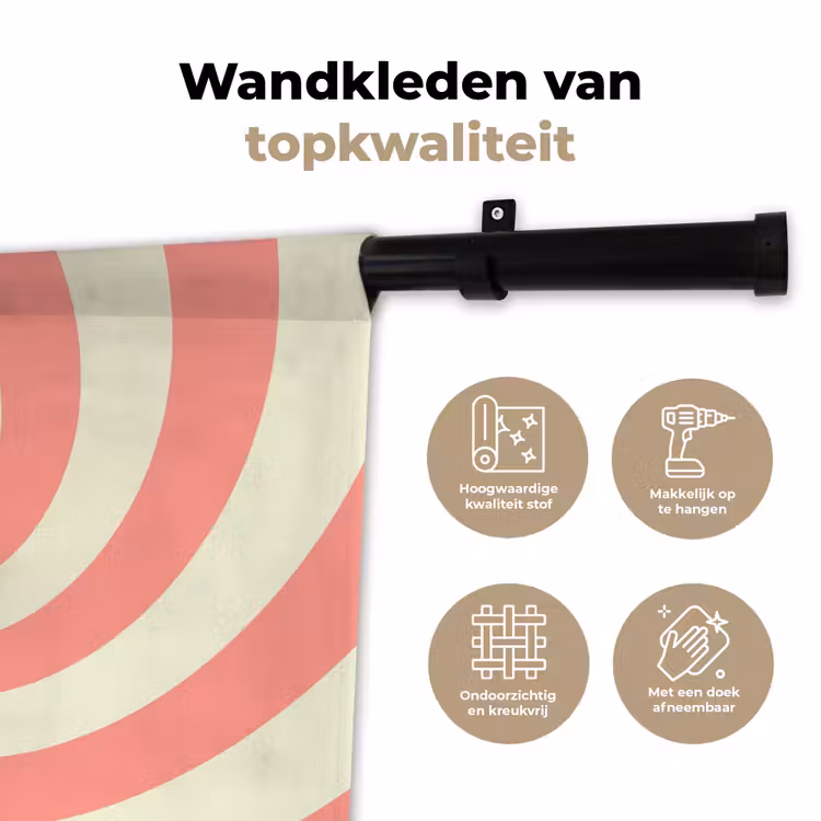 Wandkleed - Spiraal - Patroon - Abstract - Roze - Beige — 3